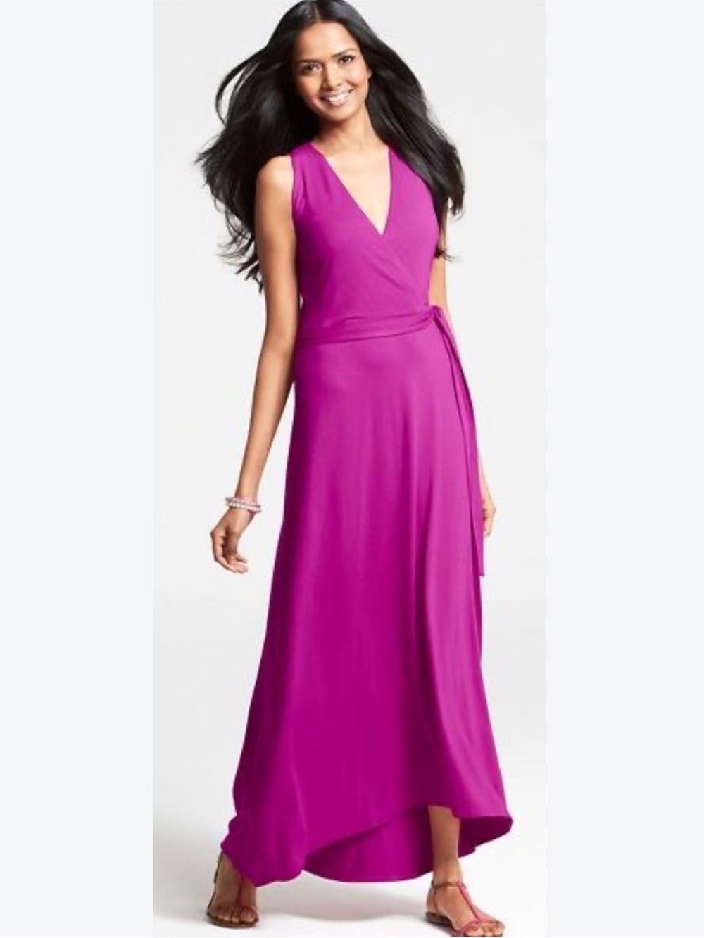 Ann Taylor Maxi Faux Wrap Dress